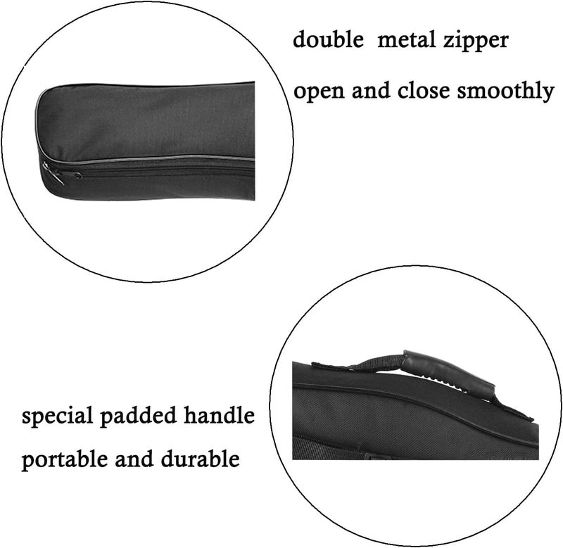 Farcaya Concert Ukulele Case Bag 23 24 in Soft Ukulele Backpack for Gig with Adjustable Dual Shoulder Straps 0.2 inch Sponge Padding Protective Waterproof Oxford (Black, 23/24inch) - Image 2